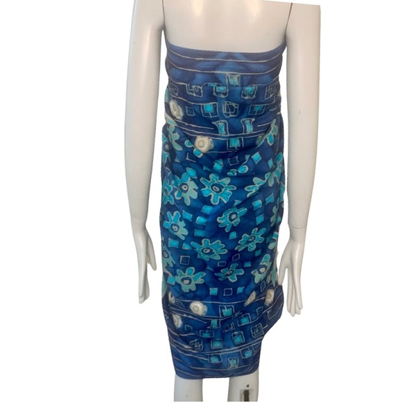 HP🎉 SAKS FIFTH AVENUE Swim Coverup Pareo Wrap Large Scarf Cotton Tropical Floral - Picture 11 of 16